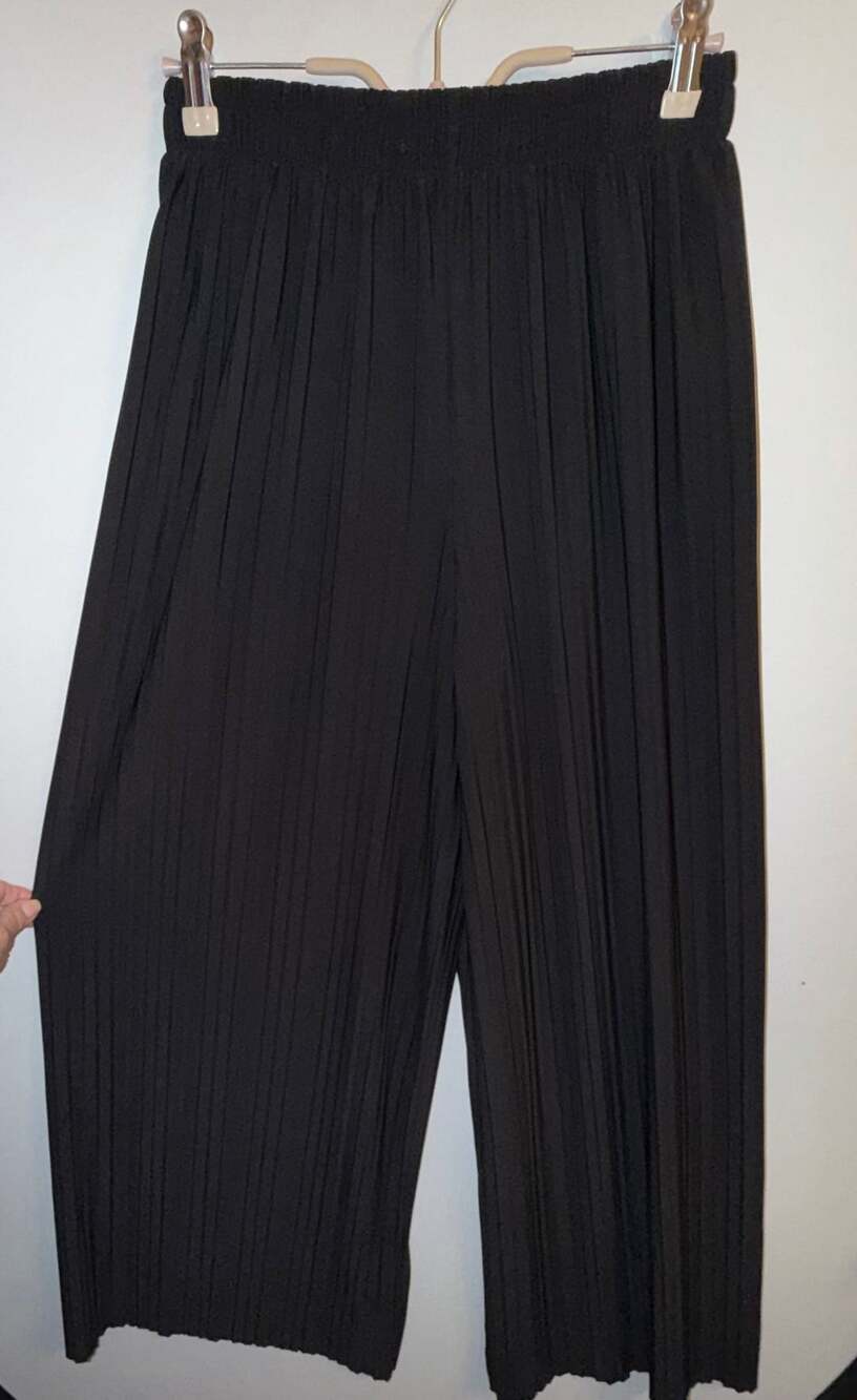 Unbranded Black Pleated Wide Leg Pants #0756